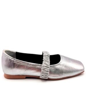 Baleta en cuero plata Adara