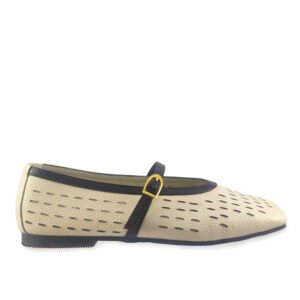 Baleta Dani en cuero talco