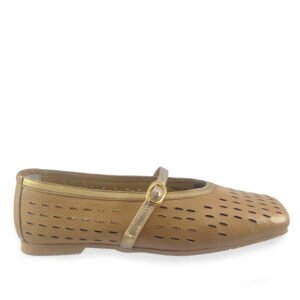 Baleta Dani en cuero Nude