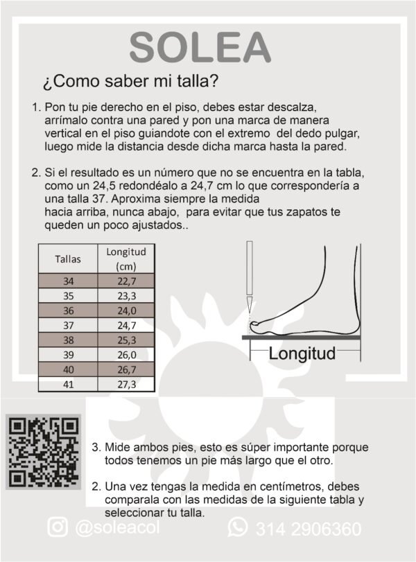 GUIA DE TALLAS SOLEA