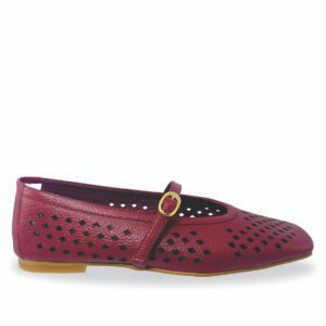 BALETA EN CUERO ROJO