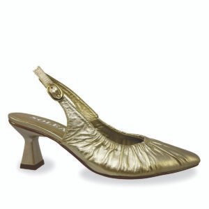 STILETTO EN CUERO DORADO