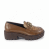 Mocasín Oxforo en cuero café