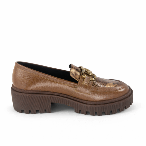 Mocasín Oxforo en cuero café