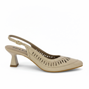 Stiletto en cuero Beige