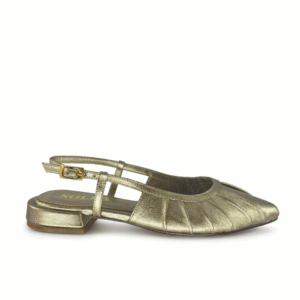 Baleta Lucia en cuero dorado