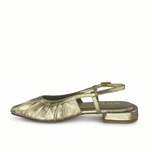 Baleta Lucia en cuero dorado