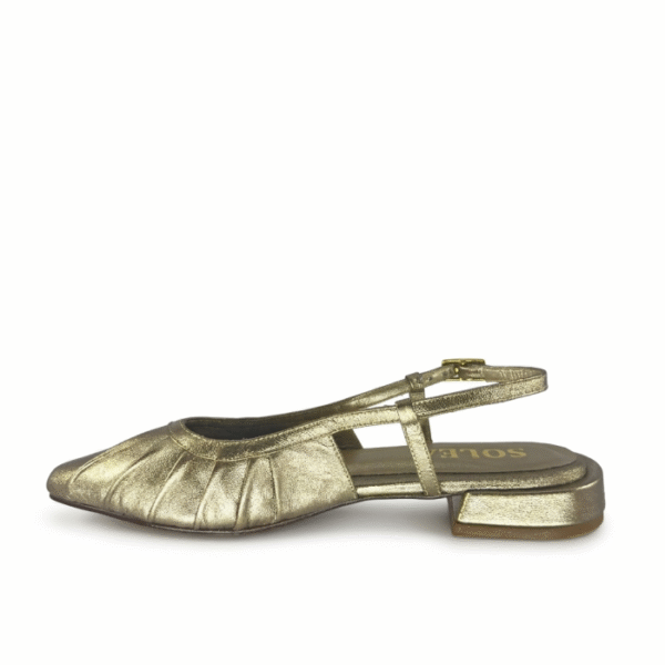 Baleta Lucia en cuero dorado