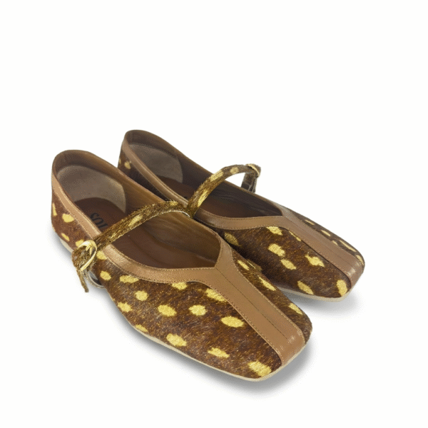 Baleta Bambi en cuero miel