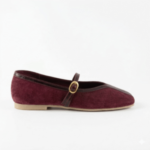 Baleta Celina cuero Gamuza vino tinto