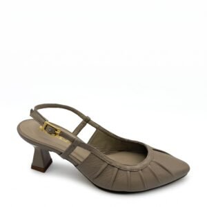 Stiletto Antonella en cuero Beige