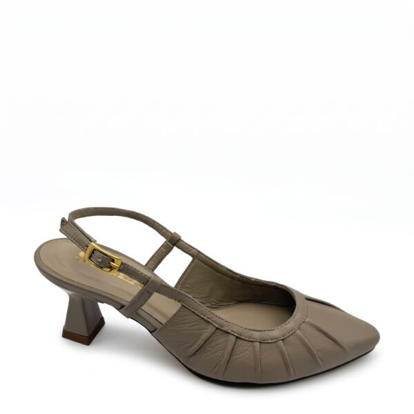 Stiletto Antonella en cuero Beige